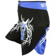 thumbnail image 4 of New MRX MMA Fight Shorts Stretch Penals Grappling UFC Cage Fighting Muay Thai Kickboxing Trunks (Black Blue, Large), 4 of 6