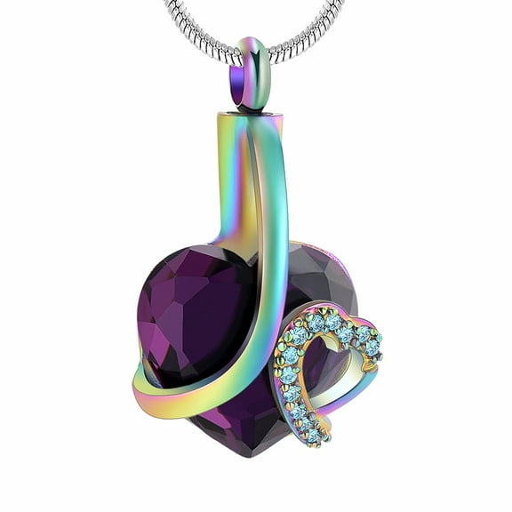 Crystal Heat Cremation Jewelry for Ashes Necklace for Ashes of Loved One