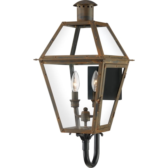 Rue De Royal 2-Light Industrial Bronze Outdoor Wall Lantern