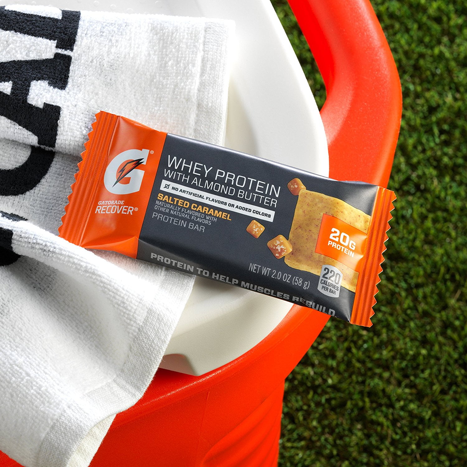 Gatorade Whey Protein with Almond Butter Salted Caramel Bar, 2.04 Oz., 12 Count