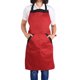 thumbnail image 1 of Growcolor Delantal de poliéster Unisex Ajustable de 2 Colores con 2 Bolsillos Delantales de Restaurante de Cocina de Camarero de Chef(Falda roja con Bordes Negros), 1 of 5