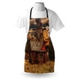 thumbnail image 3 of Scenery Apron Scary Horror Movie Themed Abandoned House in Pale Grass Garden Sunset Photo Print, Unisex Kitchen Bib Apron with Adjustable Neck for Cooking Baking Gardening, Multicolor, by Ambesonne, 3 of 3