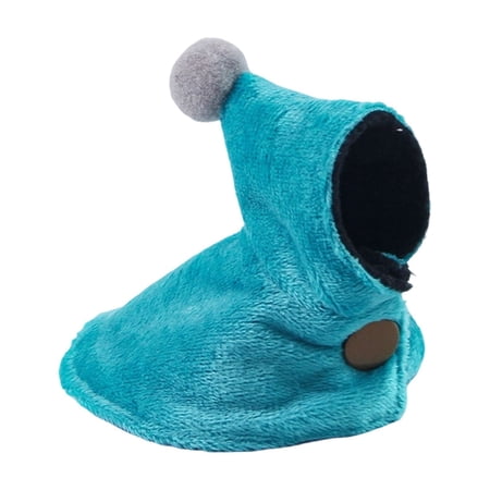 Lightweight Parrot Cape with Pom-pom - Hooded Bird Cloak Soft Fleece Pet Bird Apparel for Cockatiels Parakeets Small Pet Outing Clothes Size S
