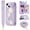 Purple, variant on Women Flower Flip Wallet Case, iPhone 14/15/16/17 Pro Max with Lanyard