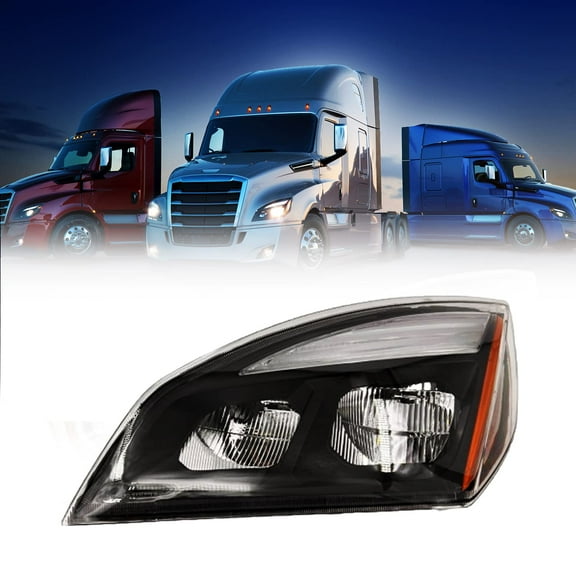 Driver Side Black LED Headlight for Freightliner Cascadia 2018 2019 2020 2021 22