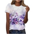 thumbnail image 3 of Summer Savings Clearance! UPPADA Summer Tops for Women 2024 Alzheimers Awareness Shirts Round Neck Dressy Casual Blouses Purple Ribbon Support Shirts Dementia Alzheimers Tshirts,Alzheimers Shirts, 3 of 5