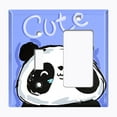 thumbnail image 2 of Metal Light Switch Plate Outlet Cover (Cute Panda Blue - Single Toggle Single Rocker), 2 of 2