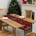 thumbnail image 4 of Red Plaid Christmas Dresser Scarf Farmhouse, Dining Table Decorations for Wedding/Parties, Xmas Tree Snowflake Checkered Winter Table Runner 36 Inches Long for Kitchen Dining, 13 x 36 In, 4 of 9