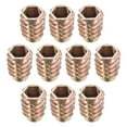 thumbnail image 1 of Unique Bargains Fileté Écrous Insert Alliage de Zinc Hexaflush M8 Filetages Internes 18mm Longueur 10pcs, 1 of 4