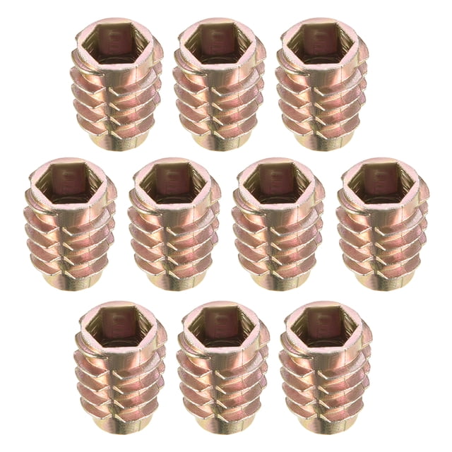 Unique Bargains Fileté Écrous Insert Alliage de Zinc Hexaflush M8 Filetages Internes 18mm Longueur 10pcs