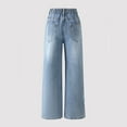 thumbnail image 6 of EnJoCho Teen Girls Baggy Wide Leg Barrel Denim Jeans Pants Star Applique Elastic Waist 𝖸𝟤𝖪 Fashion Kids 5-14 Years Trousers Bottoms, 6 of 7