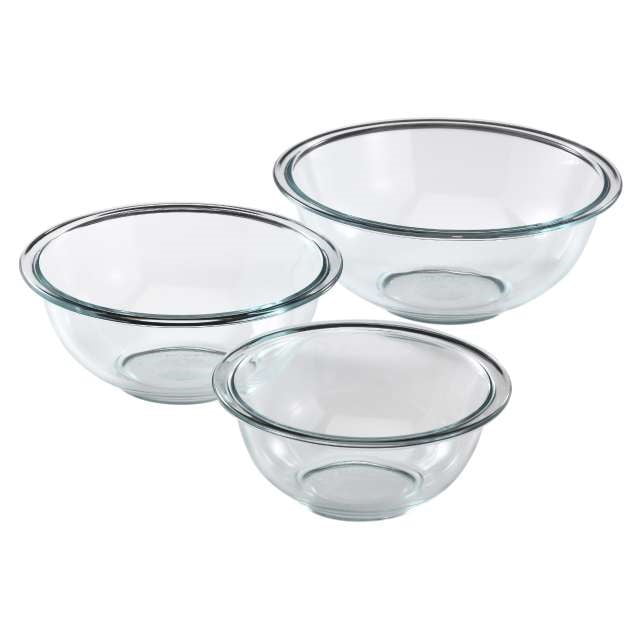 Pyrex Prepware Glass Mixing Bowl Set (3 Pieces), Clear - Walmart.com - Walmart.com