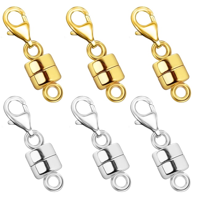 Qulltk Cierre Magnético para Collar, Set Dorado y Plateado de 18K