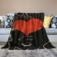thumbnail image 2 of Orinice Dog Heart Black Background Warm Lightweight Blanket Soft Fleece Blankets for All Seasons - Multiple Sizes Available 40x50in, 2 of 6
