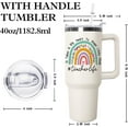 thumbnail image 3 of Teacher Tumbler with handle Lid and Straw, 40 oz Teacher Vacuum Insulated Travel Coffee Mug CupTumbler,teacher appreciation gifts for Women, 3 of 6