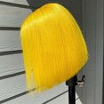 thumbnail image 3 of Colored Wigs Yellow Bob Wigs Lace Front Wigs Human Hair 13x4 Lace Front Wigs Brazilian Virgin Hair Short Straight Bob Wigs 10inch, 3 of 4