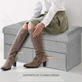 thumbnail image 2 of 33 Inches Folding Storage Ottoman Bench with Two large Drawers, Foot Rest Stool Storage Chest (Grey, 33"x16.56"x16.56"), 2 of 7