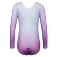 thumbnail image 2 of BAOHULU Sparkle Diamond Gymnastics Leotard for Girls Long Sleeve Purple Dancewear, 2 of 6
