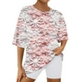 thumbnail image 2 of VBTAPA Womens Christmas Pajamas Shorts Set Xmas Snowflake Printed Short Sleeve T-shirt with Shorts Matching Lounge Pj Sets 2 Piece Holiday Sleepwear D-Multicolor#1 XL, 2 of 8