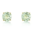 thumbnail image 2 of Galaxy Gold 14k Yellow Gold Stud Earrings with Natural Green Amethysts, 2 of 3
