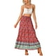 thumbnail image 2 of Faldas Boho para Mujeres INSPIRE CHIC con Estampado Floral, Faldas Maxi Casual de Cintura Elástica para Primavera Verano XS Rojo, 2 of 6