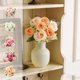 thumbnail image 1 of Yhmxh Flores artificiales de rosas e hortensias, ramo de seda con tallos, tallos de flores RFaux para bodas, fiestas, arreglos florales, decoración de mesas y centros de mesa para el hogar., 1 of 6