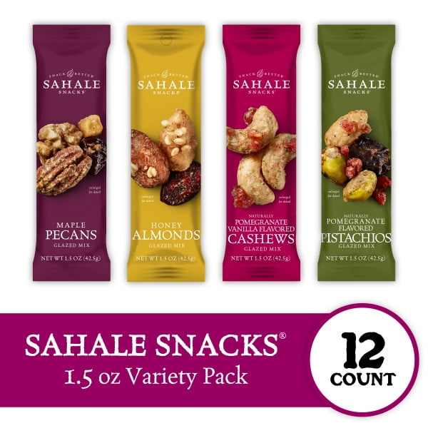 Sahale Snacks Glazed Nut Mix Variety Pack, 1.5 Ounces Each, 12 Count – Single-Serve Sweet & Savory Nut Snacks for On-the-Go