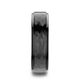 thumbnail image 4 of Rebel Raised Hammer Finish Step Edge Black Tungsten Carbide Wedding Band With Brushed Finish, 4 of 4