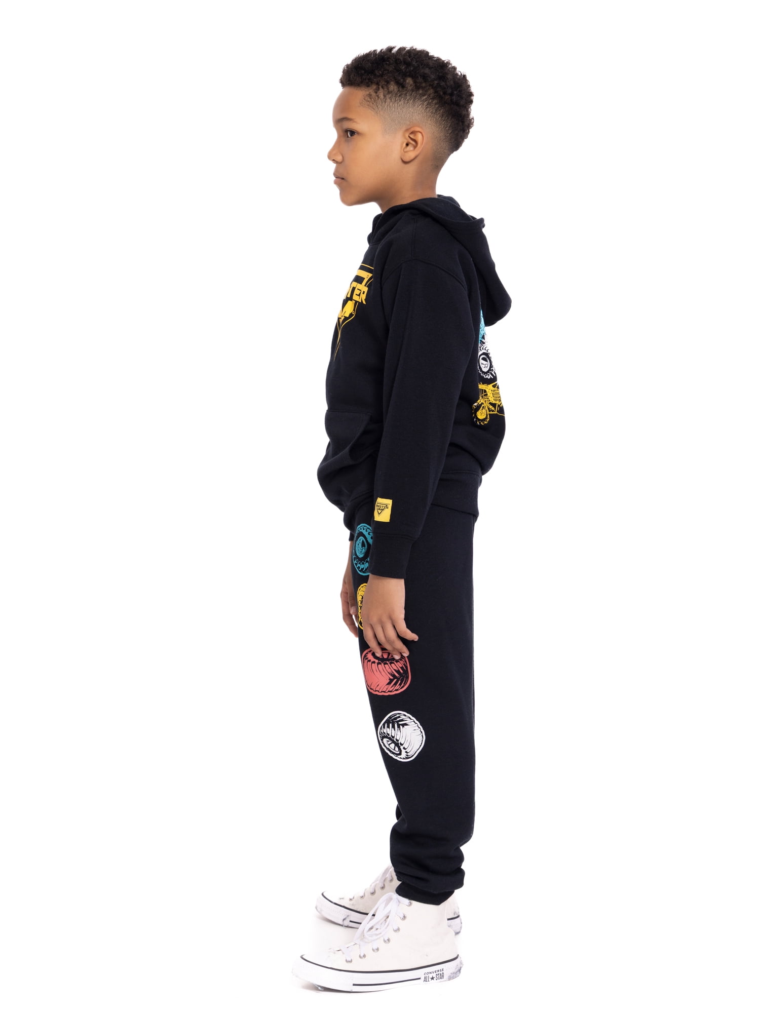 Monster Jam Boy's Graphic Hoodie with Matching Jogger Pant, 2 Piece Set, Sizes 4-16
