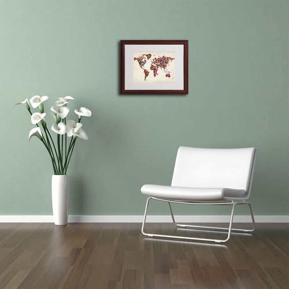 Trademark Art 'Typography World Map' Matted Framed Art by Michael Tompsett