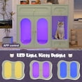 thumbnail image 3 of S-HOME Cat Litter Box Enclosure With LED Light, Hidden Pet House Furniture With Storage Drawers, Indoor Style for Living Room, 3 of 9