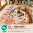 thumbnail image 4 of Design&I 5'x7' Washable Area Rug Flatweave & Daily Traffic Ready Orange Terracotta Burnt Print Ornamental Border Vintage Retro for Guest Room, Lounge, Apartment, 4 of 7