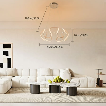 Modern LED Pendant Light W/ Remote Ceiling Lamp Chandelier Dimmable for Bedroom