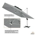 thumbnail image 4 of CASAINC 11FT Patio Umbrella Outdoor Square Double Top Umbrella in Gray with LED Light (without Umbrella Base), 4 of 9