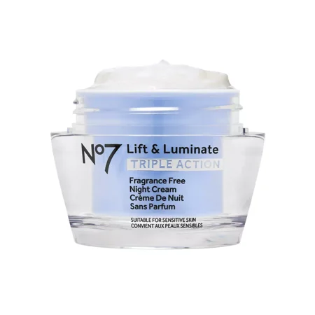 No7 Lift & Luminate Triple Action Fragrance Free Night Cream - 1.69 fl oz