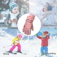 thumbnail image 4 of Dyfzdhu Winter Outdoor Boys Girls Snow Skating Snowboarding Windproof Warm Gloves Perfect For 6 To 12 Years Old Kids Pink, 4 of 4