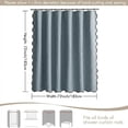 thumbnail image 7 of Zrodlmo Dusty Blue Scalloped Shower Curtain with Hooks, Waterproof Thick Linen Textured Fabric Bathroom Curtain, 72"x 72", 7 of 7