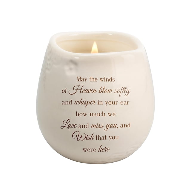 Vela Conmemorativa Pavilion Gift Company Winds of Heaven Ceramica Cera Soja 8oz