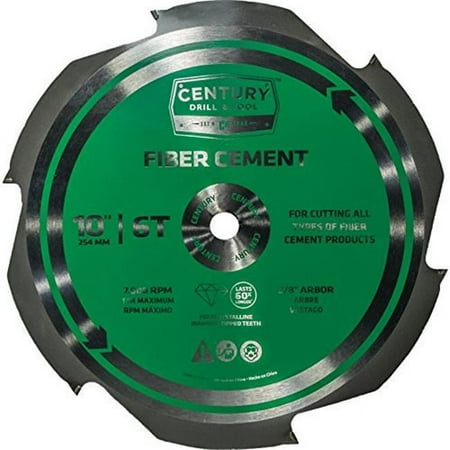 UPC: 0081838099862 | Century Drill & Tool 9986 Fiber Cement Saw Blade – 10 in. x 6T