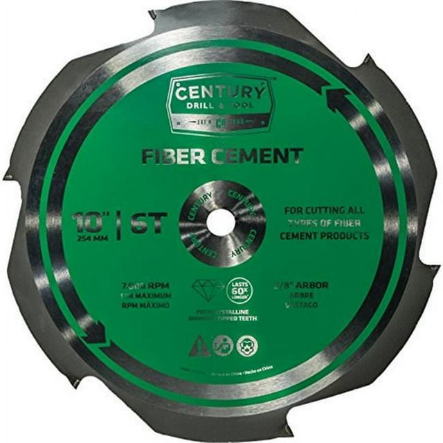 Century Drill & Tool 9986 Lame de Scie à Ciment en Fibre - 10 Po x 6T