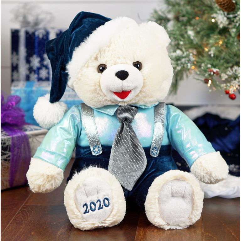 Holiday Time 15 inch Snowflake Teddy Bear 2022, Snowflake Blue Ski Wear Boy  