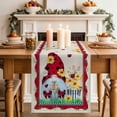 thumbnail image 2 of Table Runner 70 Inches Long for Kitchen Dining, Gnomes Flowers Dresser Scarf Farmhouse, Dining Table Decorations for Wedding/Parties, Spring Farmhouse Botanical Floral Striped 13 x 70 In, 2 of 8