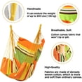 thumbnail image 2 of Hanging Hammock Chair Swing with Pocket, Max 300LBS Durable Rope Hanging Chair for Outdoor Indoor Bedroom Patio Yard, 2 of 10