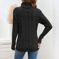 thumbnail image 4 of DAFPZW Women's Turtleneck Cable Knit Sweater Long Sleeve Cozy Pullover Sweaters Warm Fall Winter Knitwear, 4 of 8