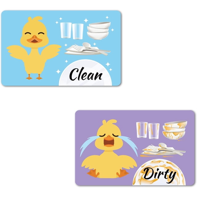 Funny Dishwasher Magnet Clean Dirty Sign, Double Sided Duck Clean Dirty Flip Magnet for Dish Washer Refrigerator Kitchen Home Decor
