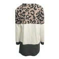 thumbnail image 4 of Cárdigan para mujer Cárdigan de punto Chaqueta de costura con estampado de leopardo Blusa superior de longitud media Odeerbi ODB-3, 4 of 4