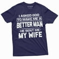 thumbnail image 3 of Husband Wife T-Shirt Marriage Anniversary Gift I Asked Got To Make Me A Better Person Tee, 3 of 5