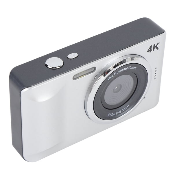 Cámara Digital 4K 64MP De Apuntar Y Disparar Con Zoom De 18X Para Fotografía, Cámara Pequeña Con Pantalla De 2,8 Pulgadas Con Enfoque Automático, Flash Incorporado Y Batería