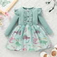 thumbnail image 2 of LWNYDPLSD Maxi Dress Evening Dress Dresses for Wedding Guest Long Sleeve Velvet Dress Little Girls Clothes Girl Clothes Size 6 Clothes for 1 Year Old, Green 6-12 Months, 2 of 7