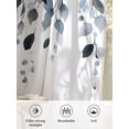 thumbnail image 6 of Sheer Curtains 54 Inch Length 2 Panels Set for Kitchen, Blue Eucalyptus Leaves Semi Sheer Curtains for Windows, Watercolor Summer Leaf Voile Window Treatments Rod Pocket Curtain, 6 of 7